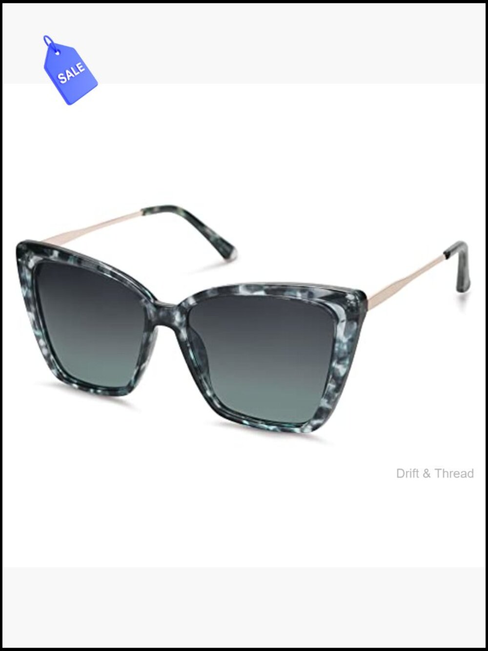 Vintage Cat Eye Retro Oversized Sunglasses UV400 Polarized Ladies Designer - Picture 3 of 7
